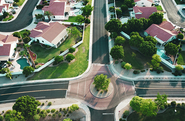 Neighborhood aerial view